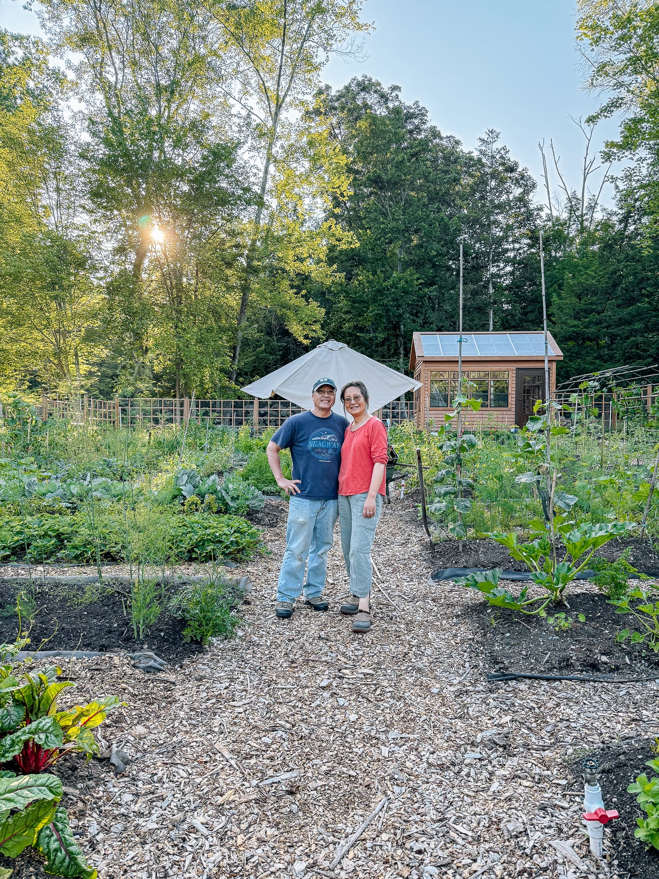 bill and judy in garden