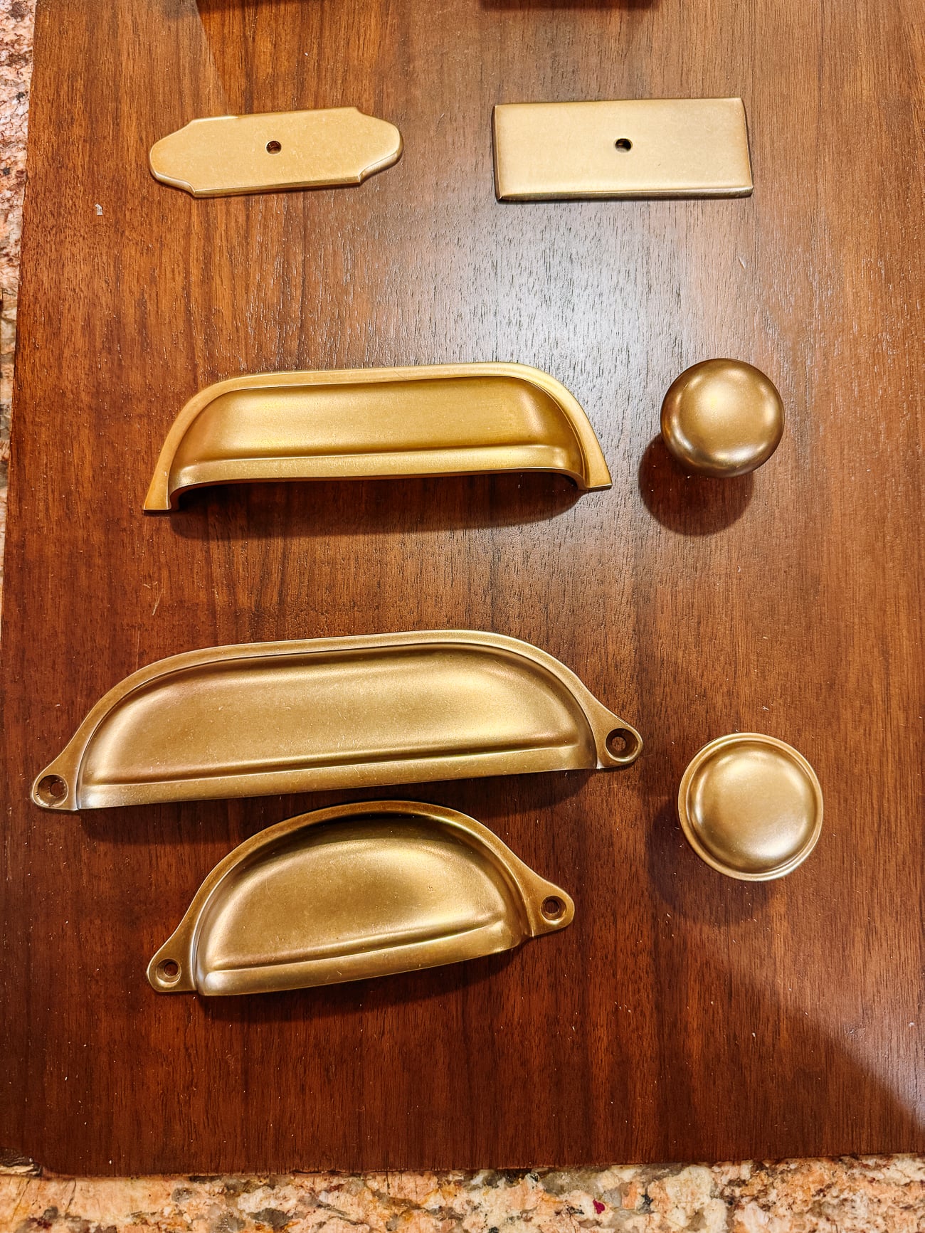 cabinet hardware in antique brass