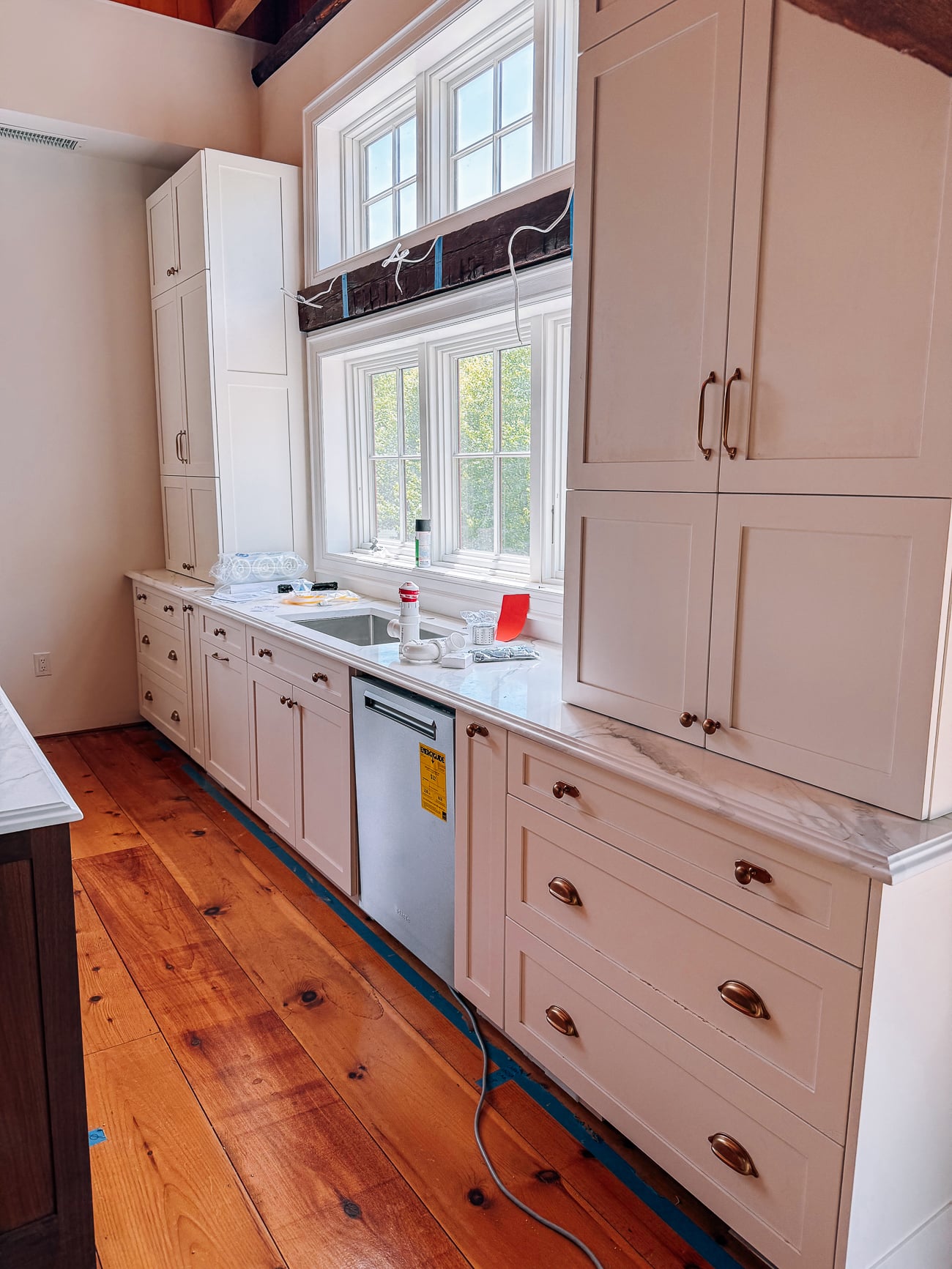 barn kitchen hardware installed