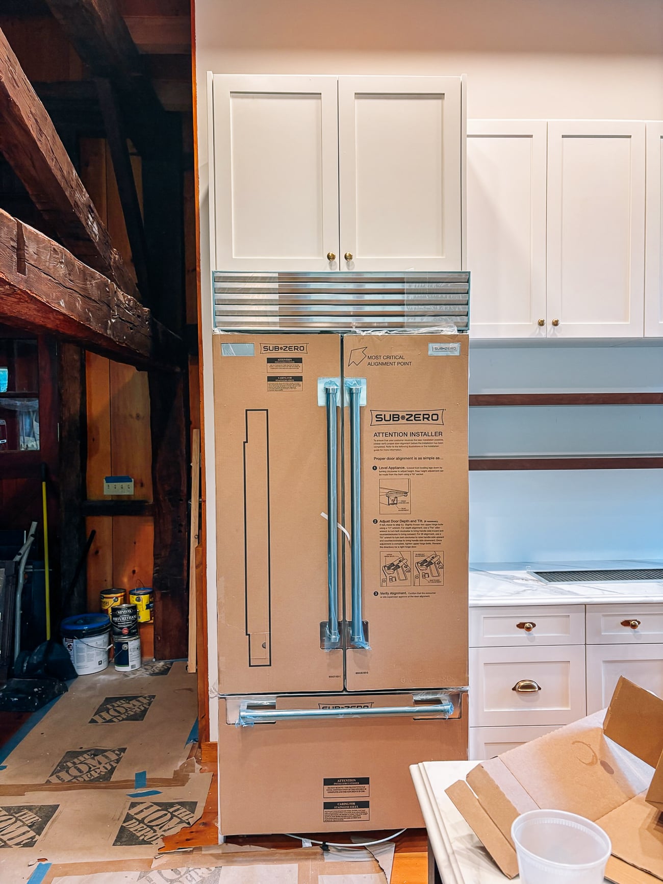 refrigerator installed
