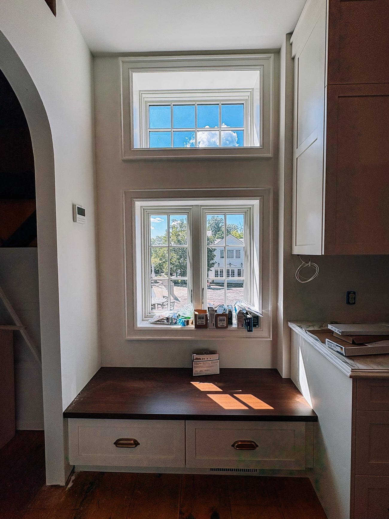 window bench in kitchen